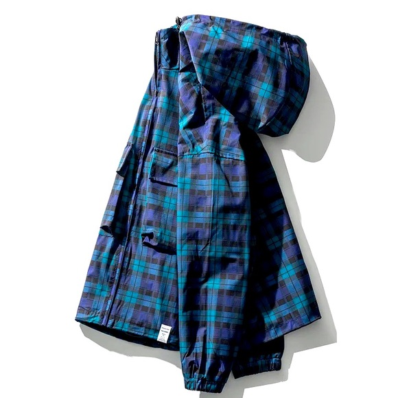 Sunny Day UPF Ski JACKET navy blue green Blackwatch Plaid Men’s Mens WINDBREAKER - Picture 11 of 16